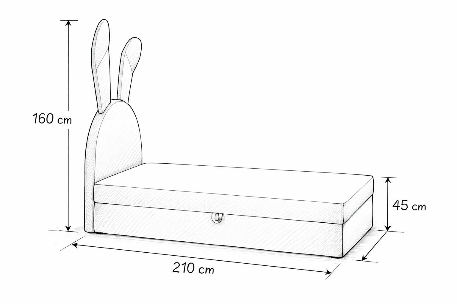 Łóżko kontynentalne Bunny-LIGHT