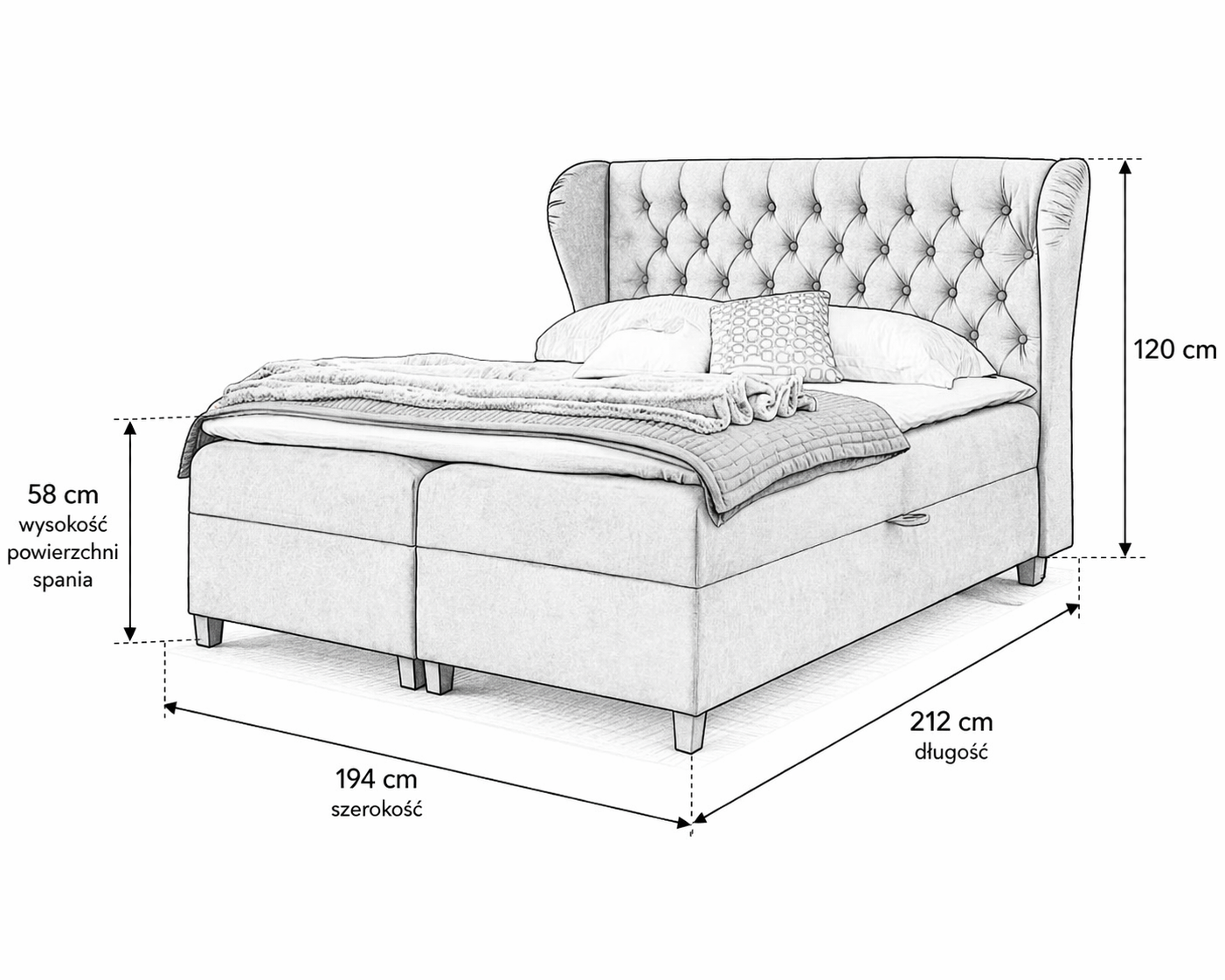 Łóżko kontynentalne Joker