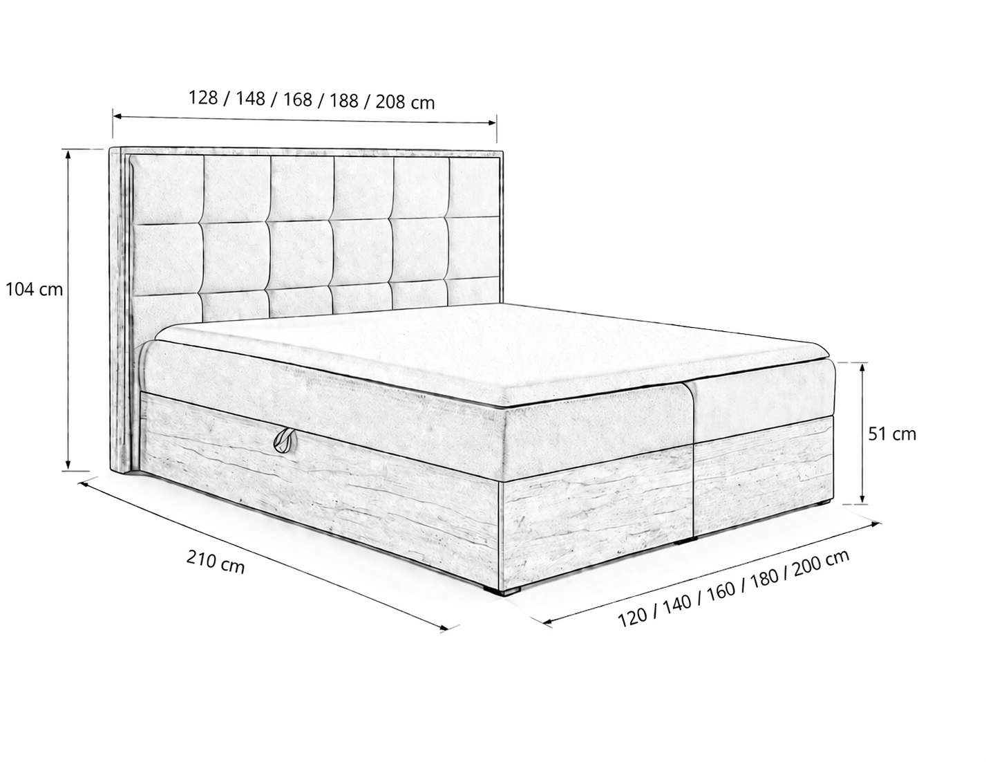 Łóżko kontynentalne WOOD 1-  nordic teak