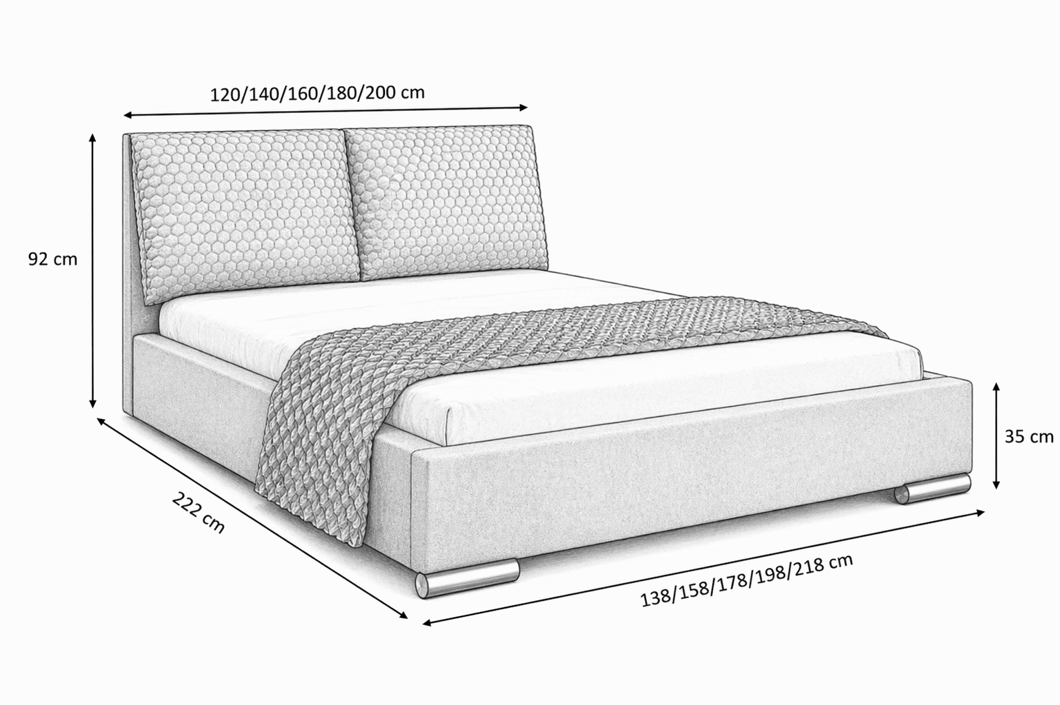 Łóżko tapicerowane Dubaj