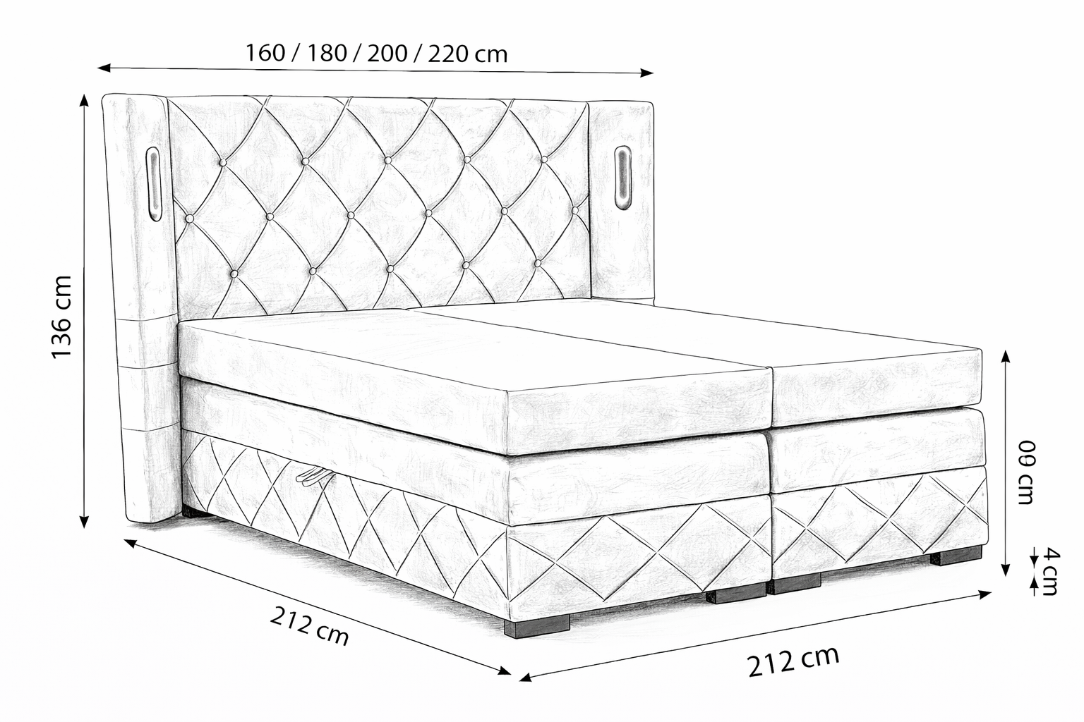 Łóżko kontynentalne Focus Lux